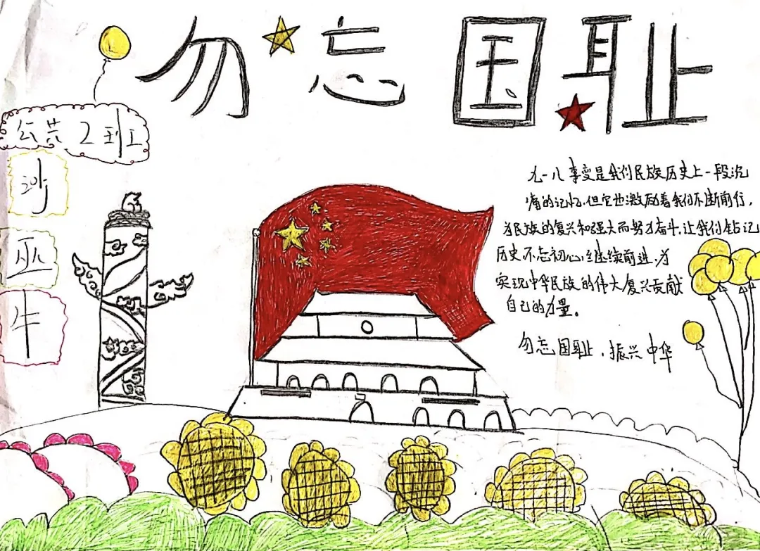 我校现代服务系开展爱国主义教育手抄报展示活动